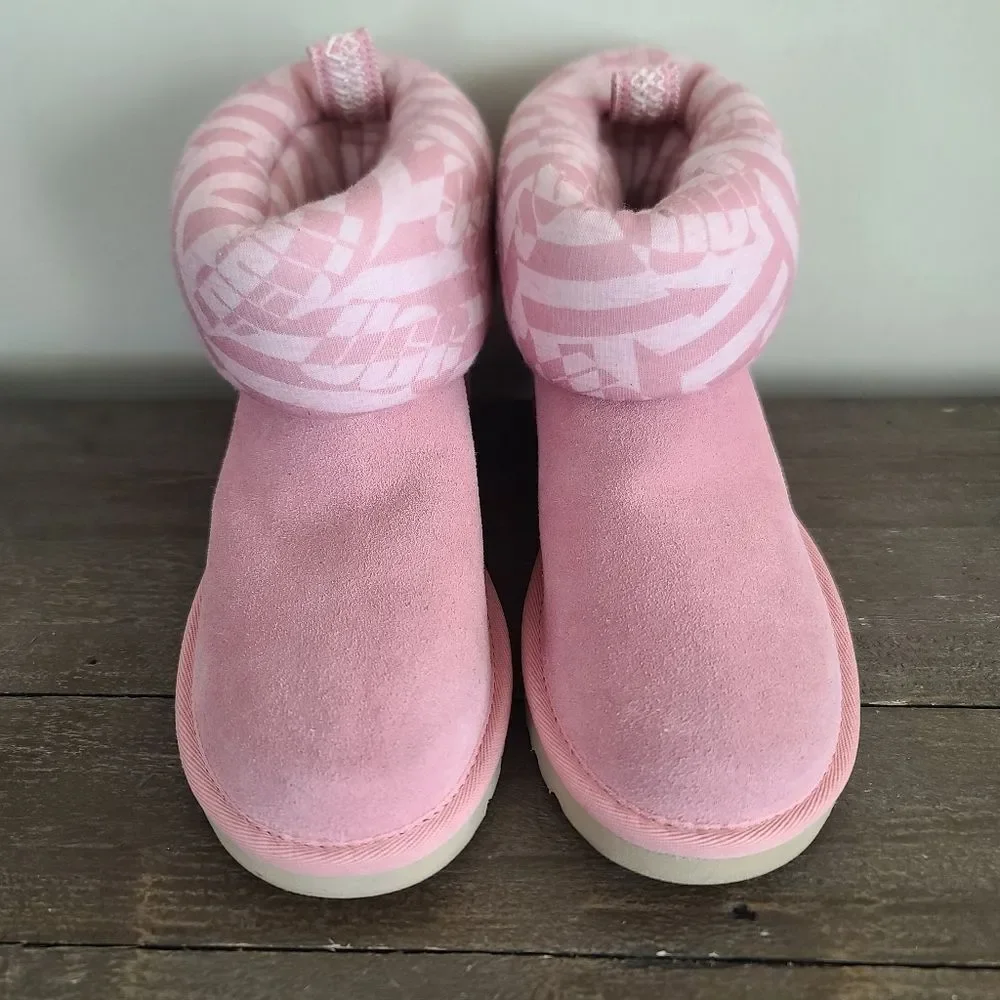 UGG Classic Mini Jersey Winter Suede Boots, Women Size, Pink 1136674 BLUS Size 5